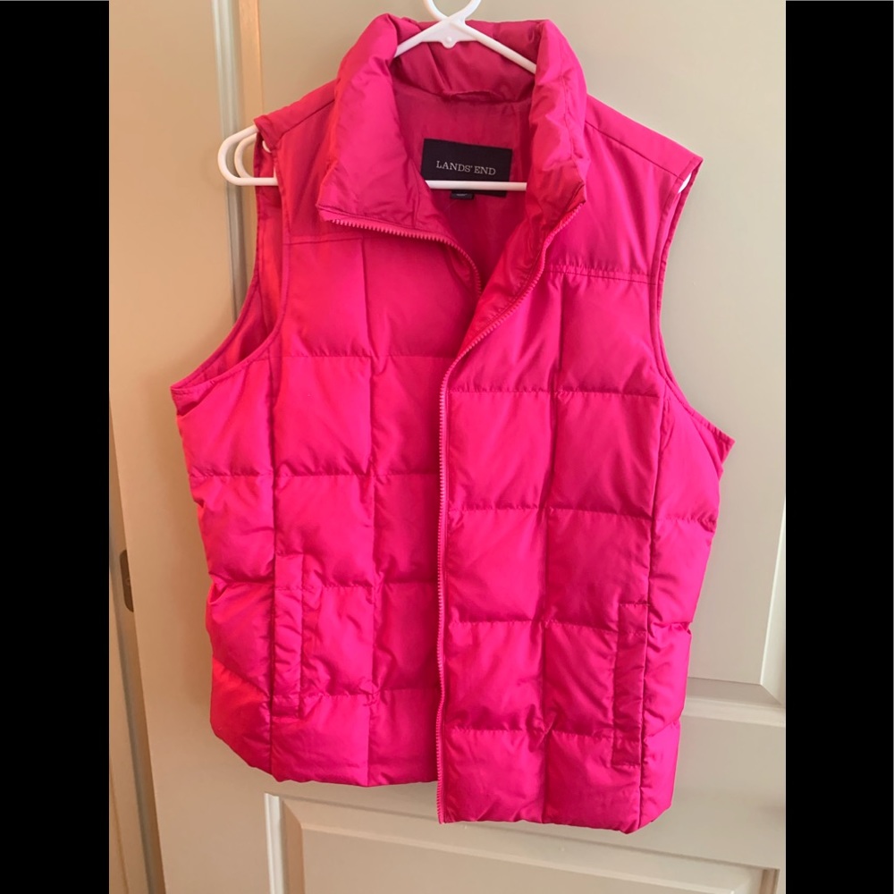 Lands End Pink Puffer Vest